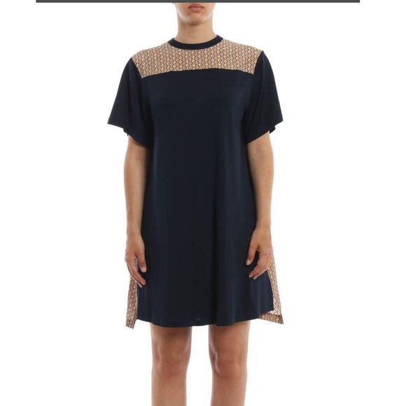 Chloé Pleated Patterned Silk Back Dress Size Large - Picture 13 of 16